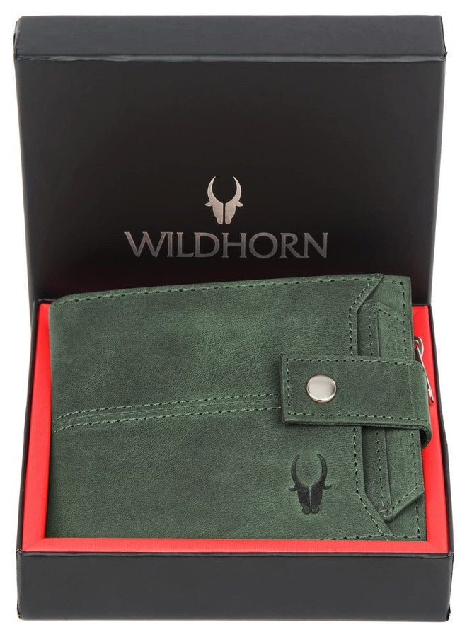 WildHorn Leather RFID Protected Leather Wallet Men, Green Hunter - Image 2